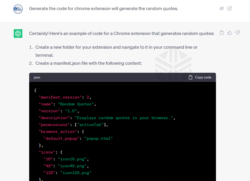 How to create a chrome extension with ChatGPT